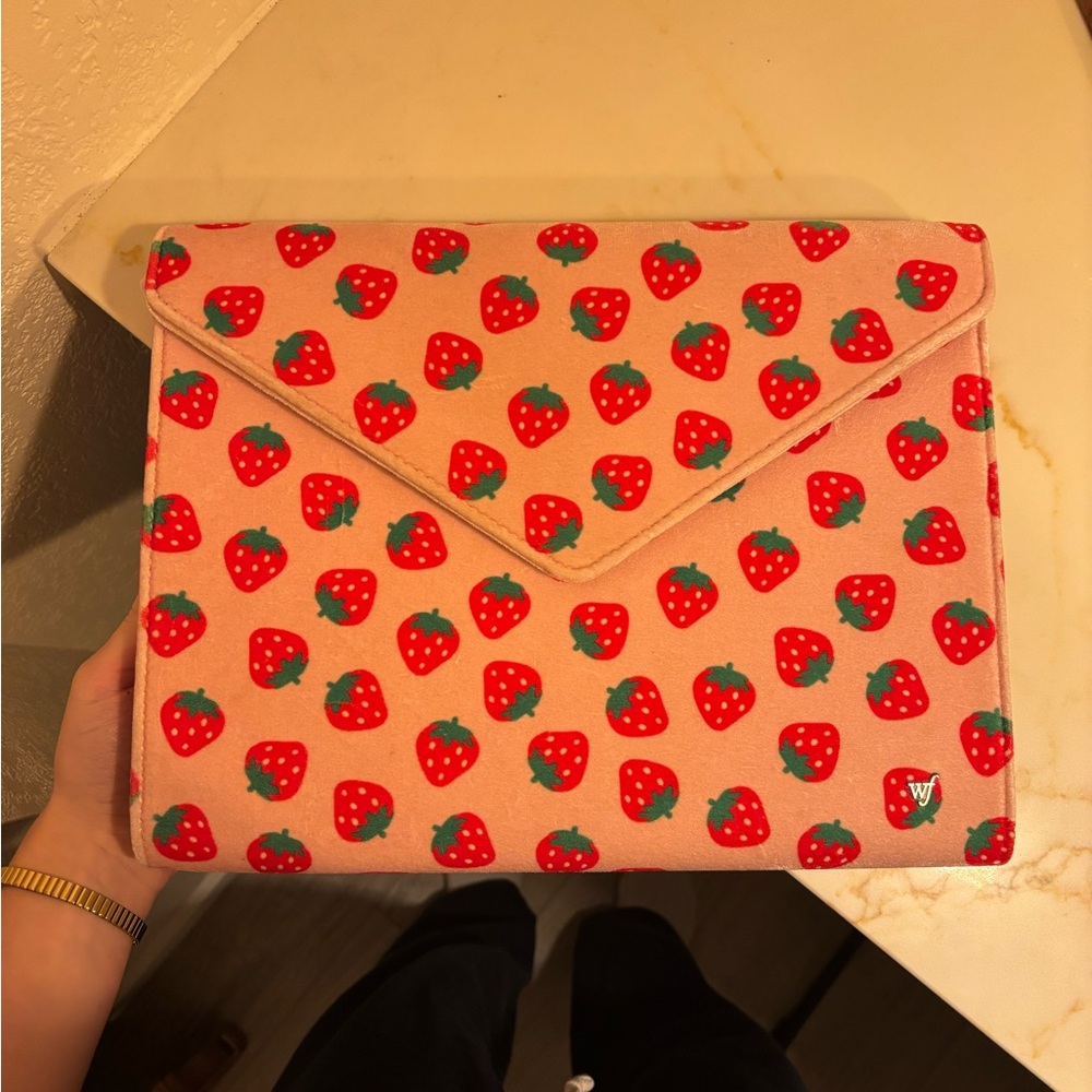 Wildflower Velvet Strawberry Laptop Case